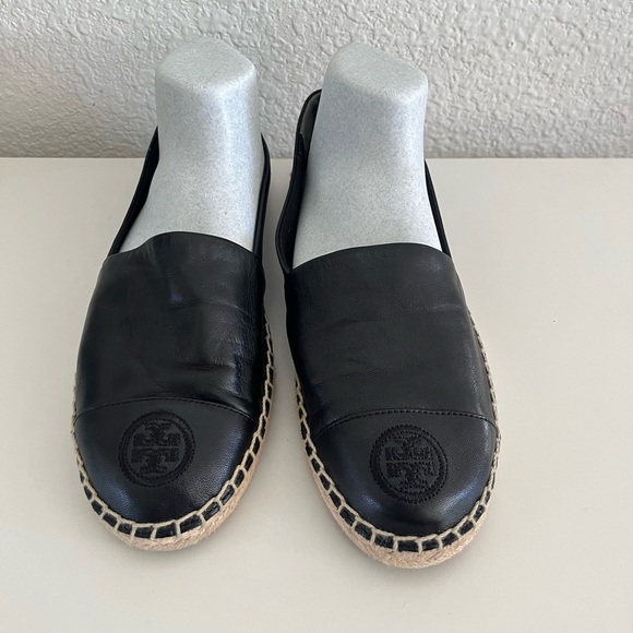 Tory Burch Nappa leather Color Block flat Espadrille Black slip-on- Size: 9